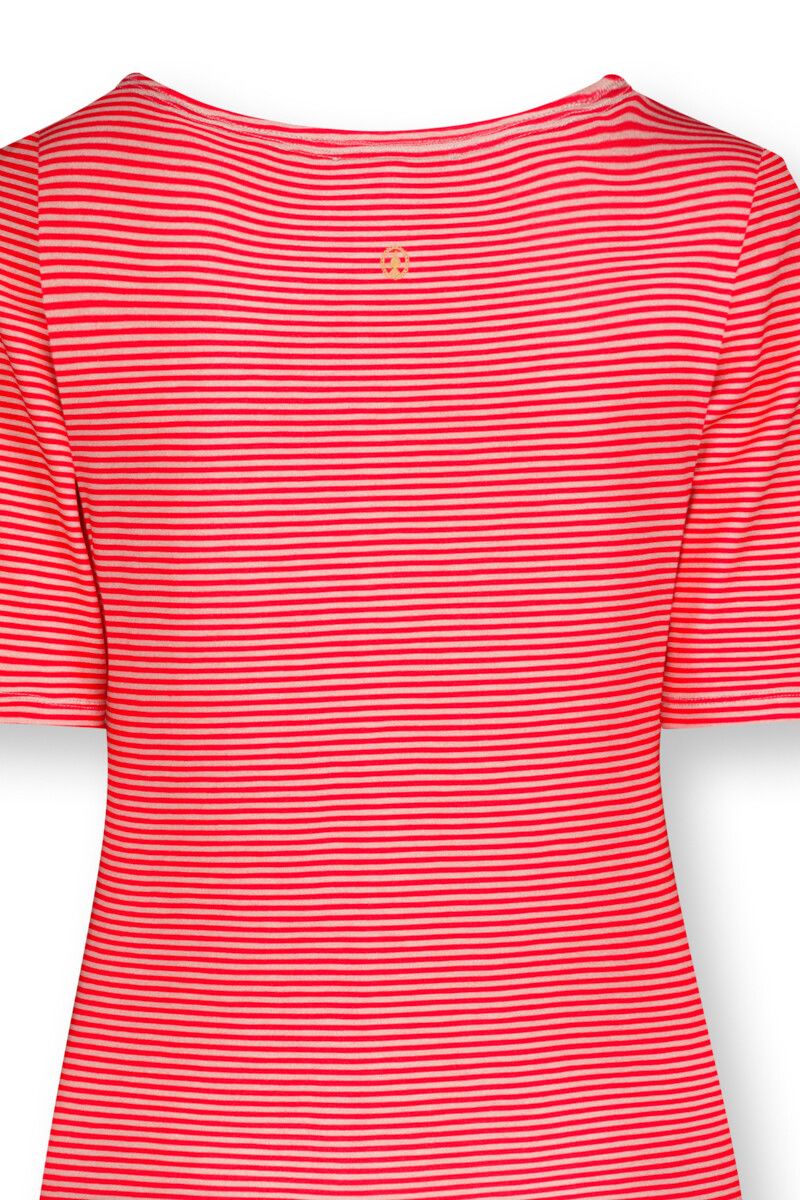 Top mit Kurze Ärmeln Little Sumo Stripe Rot