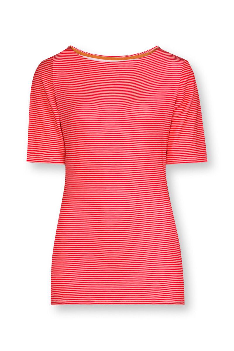 Top mit Kurze Ärmeln Little Sumo Stripe Rot