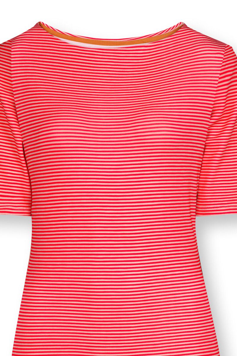 Top mit Kurze Ärmeln Little Sumo Stripe Rot
