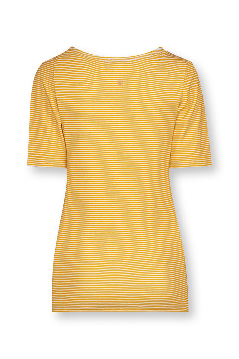 Top mit Kurze Ärmeln Little Sumo Stripe Gelb