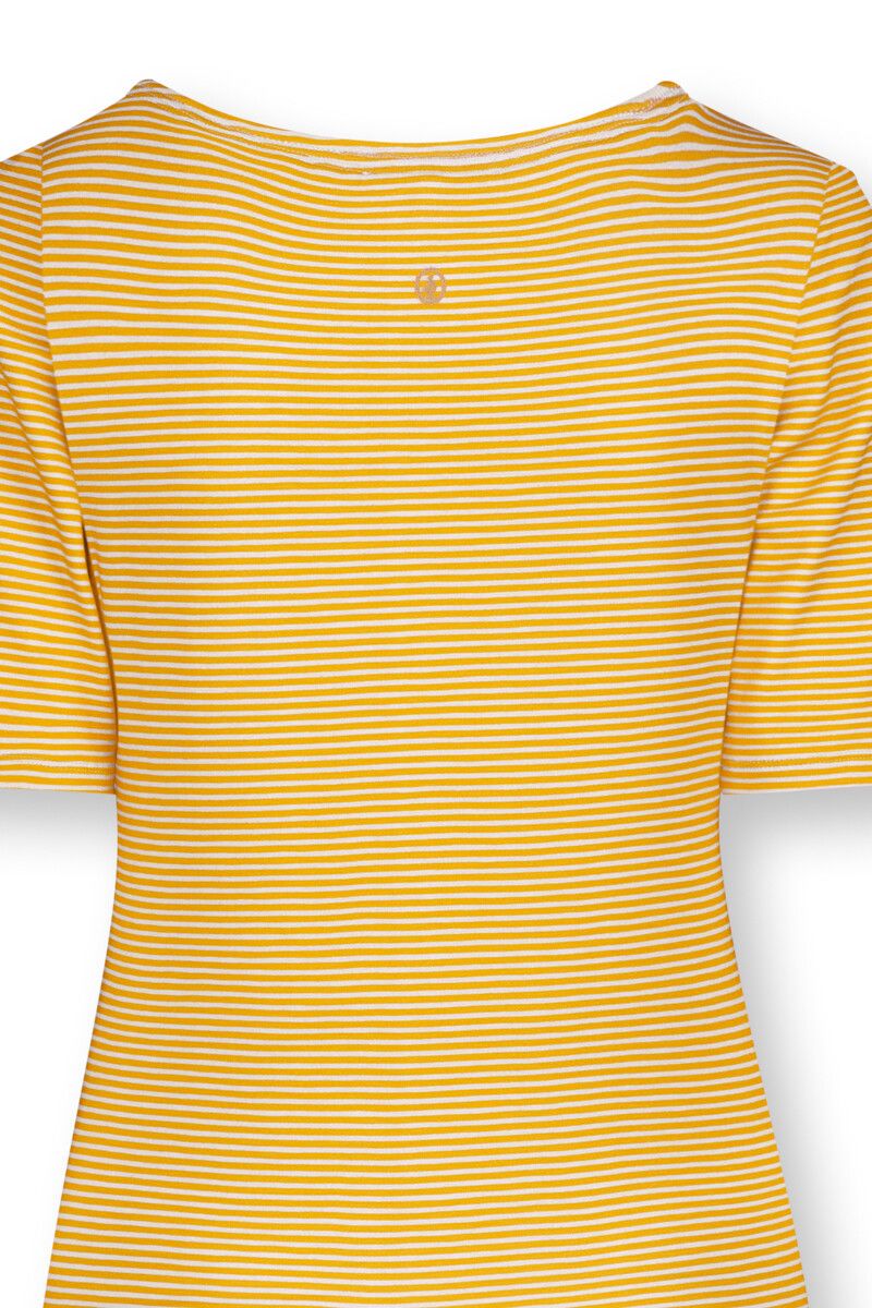 Top mit Kurze Ärmeln Little Sumo Stripe Gelb
