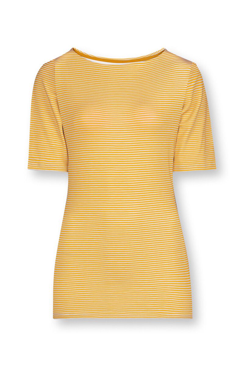 Top mit Kurze Ärmeln Little Sumo Stripe Gelb