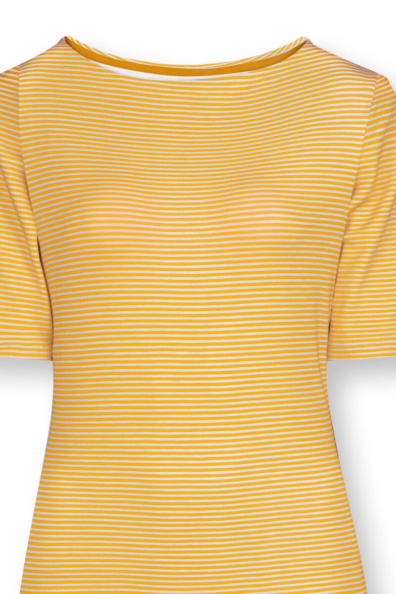 Top mit Kurze Ärmeln Little Sumo Stripe Gelb