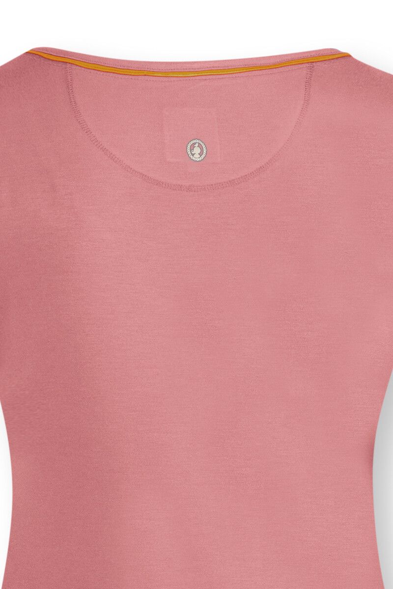Top Korte Mouw Uni Roze