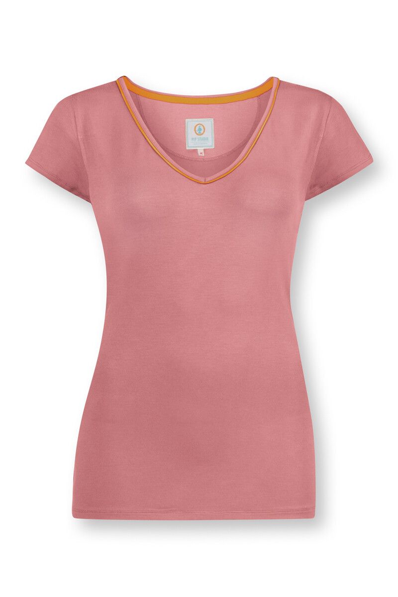 Top Korte Mouw Uni Roze