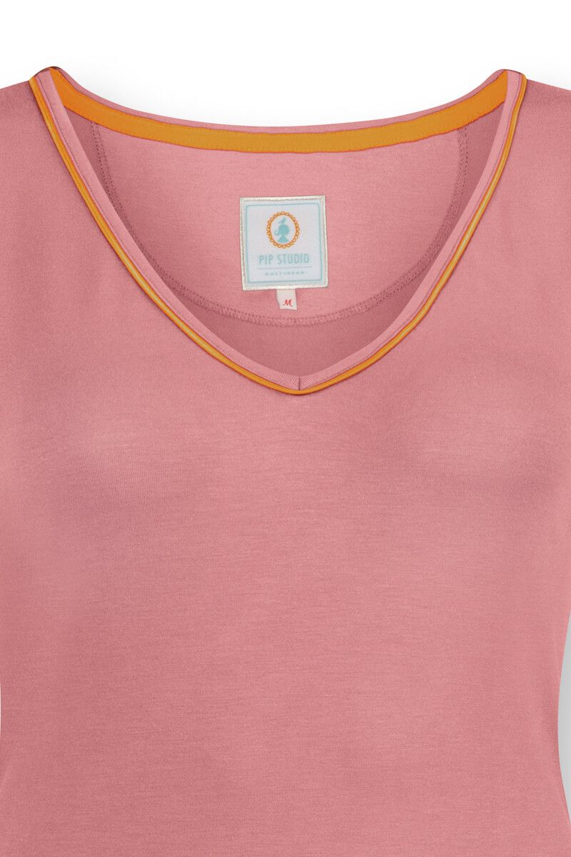 Top Korte Mouw Uni Roze