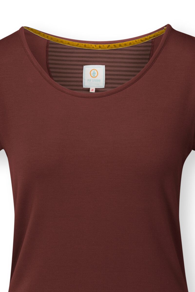 Top Short Sleeve Solid Terra Red