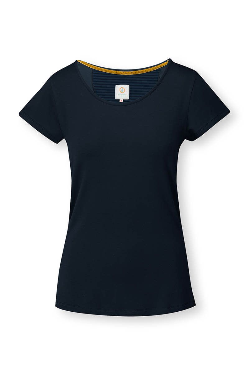 Top Short Sleeve Solid Blue