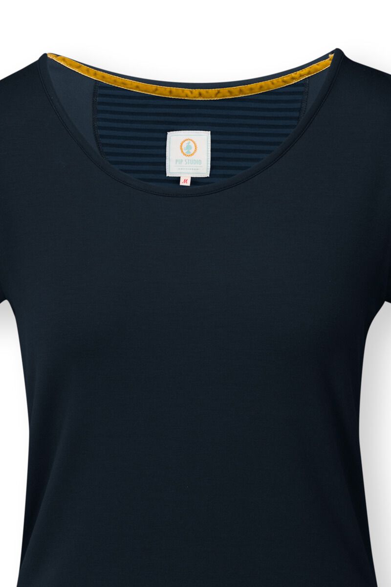 Top Short Sleeve Solid Blue