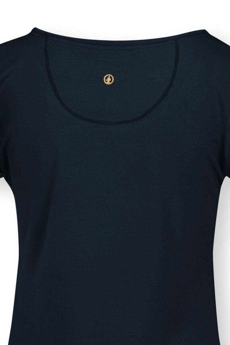 Top Short Sleeve Solid Blue