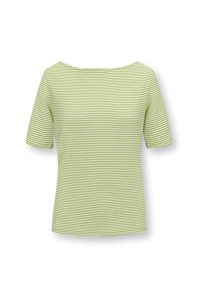 Top Kurze Ärmel Little Sumo Stripe Hellgrün