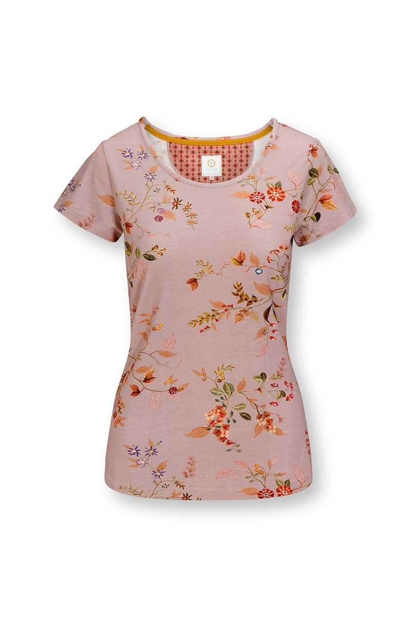 Haut à Manches Courtes Kawai Flower en Coloris Rose Clair