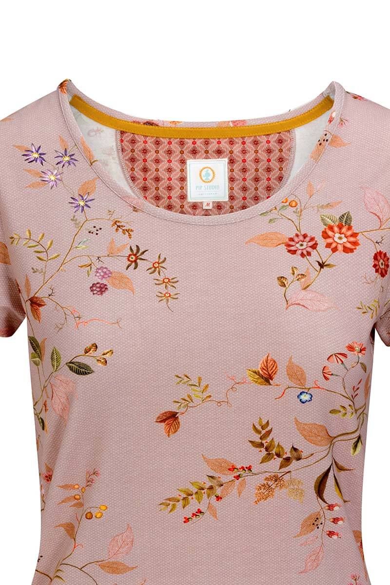 Haut à Manches Courtes Kawai Flower en Coloris Rose Clair