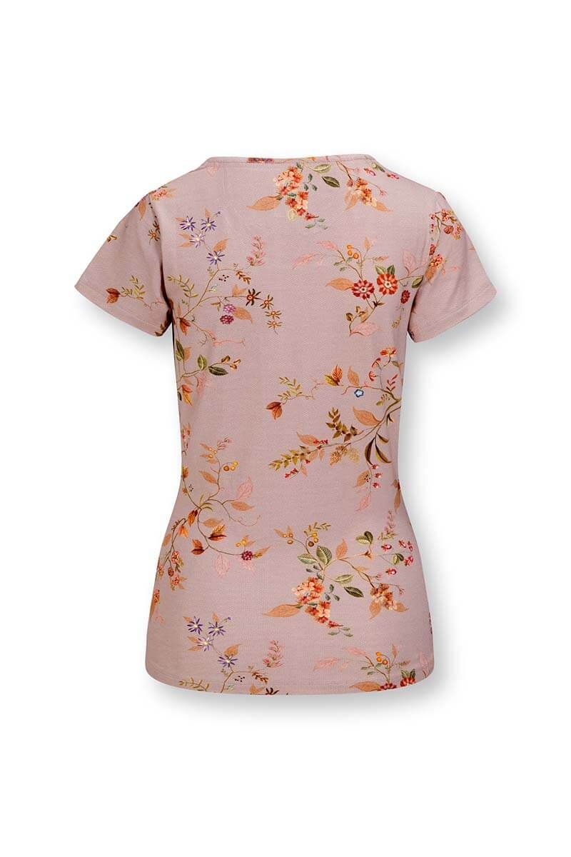 Haut à Manches Courtes Kawai Flower en Coloris Rose Clair
