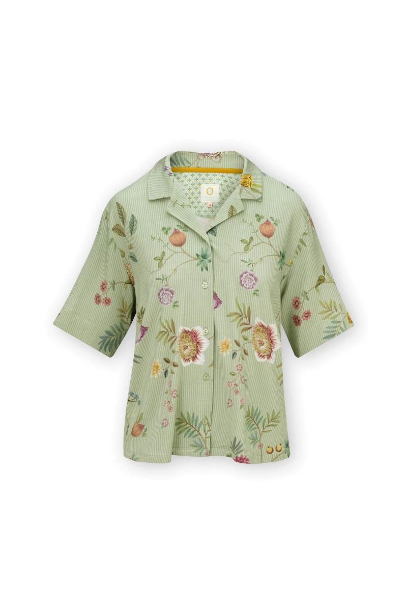 Top Short Sleeve Buttons La Dolce Vita Light Green