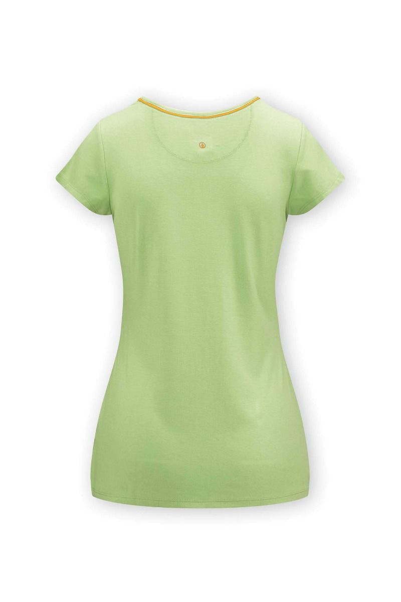 Top Short Sleeve Solid Lime Green