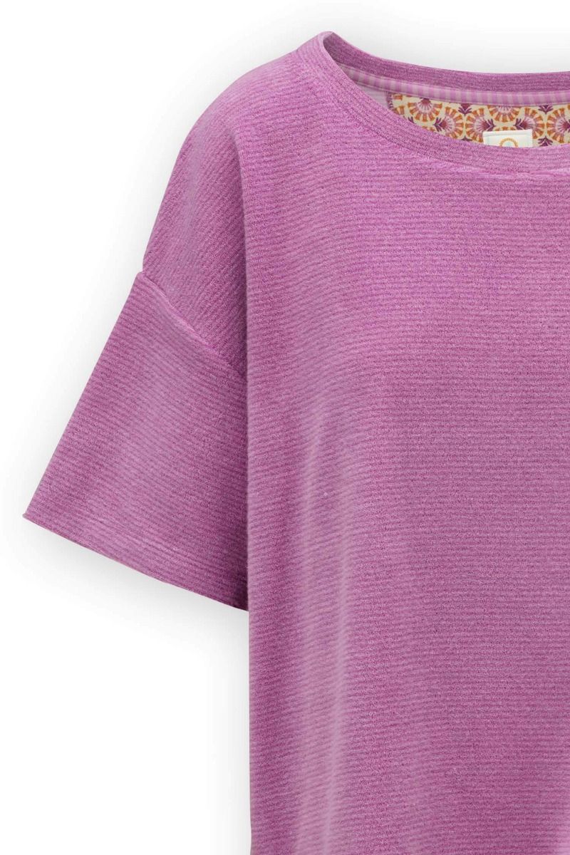 Top Short Sleeve Petite Sumo Stripe Lilac