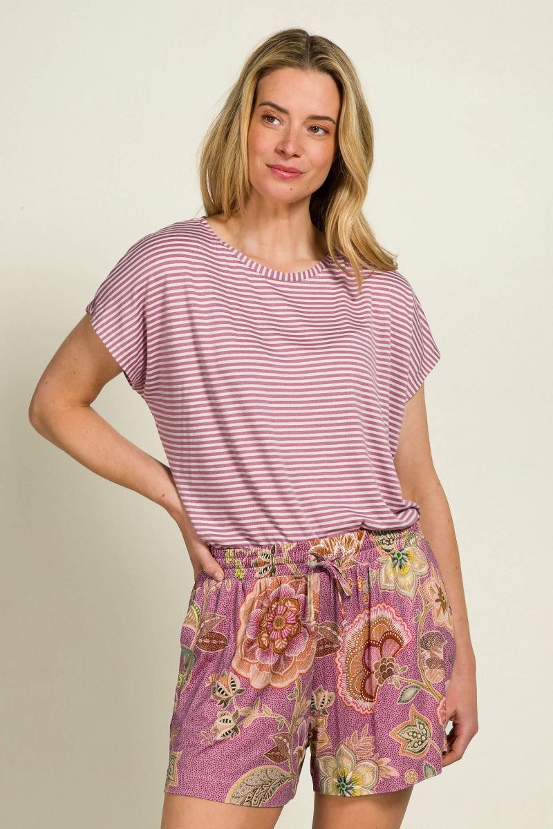 Tatum Top Kurze Ärmeln Little Sumo Stripe Lila