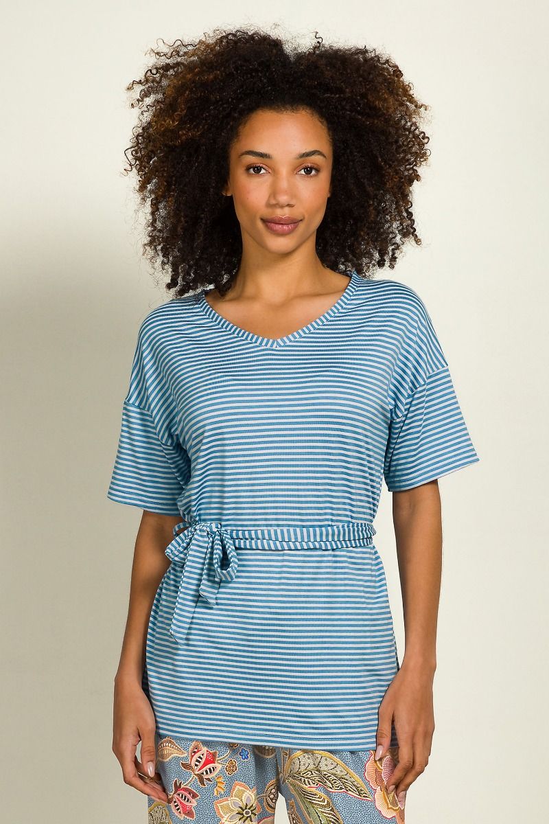 Tonya Top Kurze Ärmeln Little Sumo Stripe Blau
