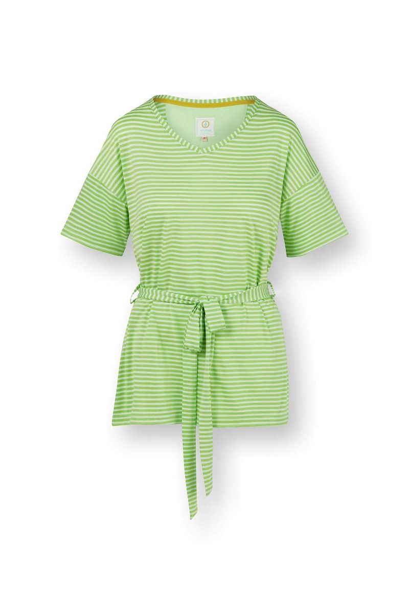 Tonya Top Korte Mouw Little Sumo Stripe Groen