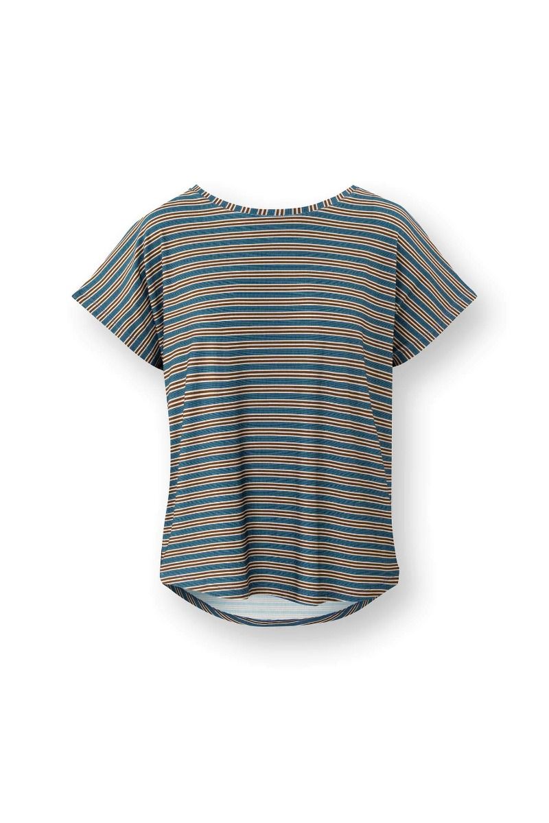 Tatum Top à Manches Courtes Kente Stripe Bleu 