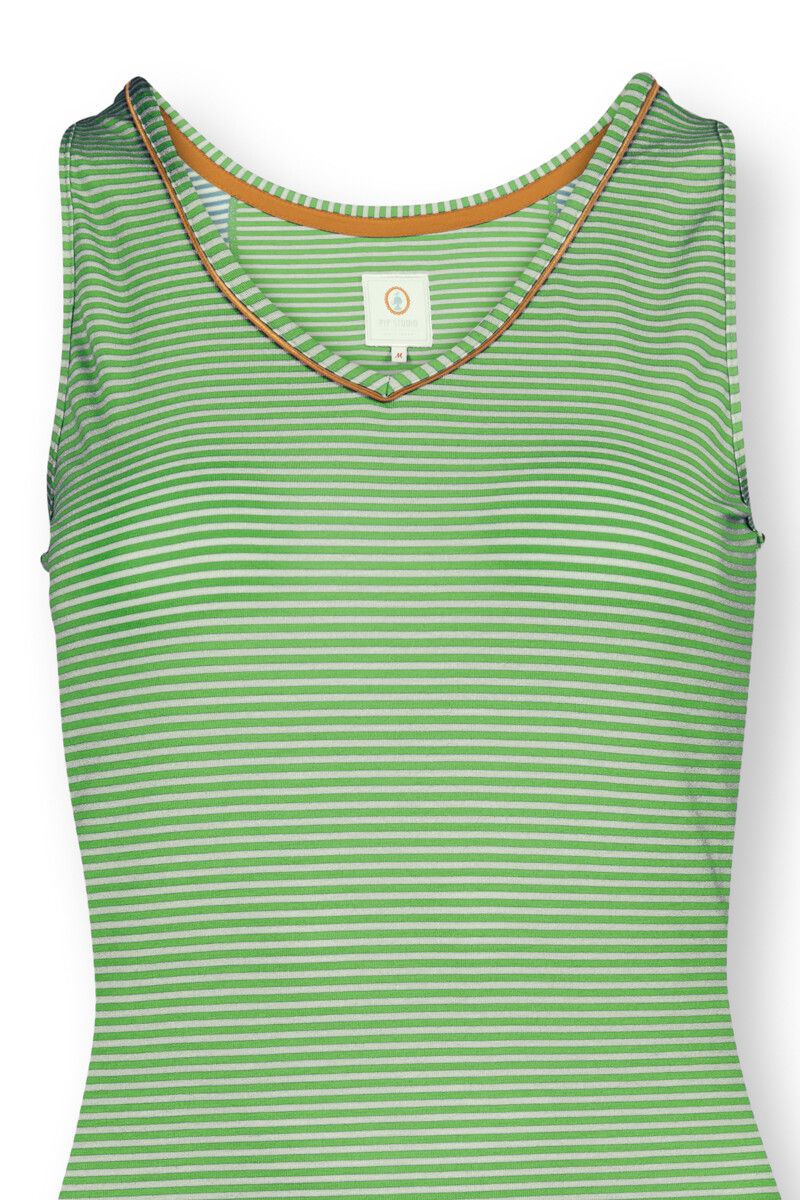 Top Sleeveless Little Sumo Stripe Green