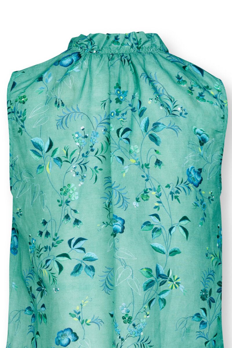 Ärmelloses Top Tokyo Blossom Blau