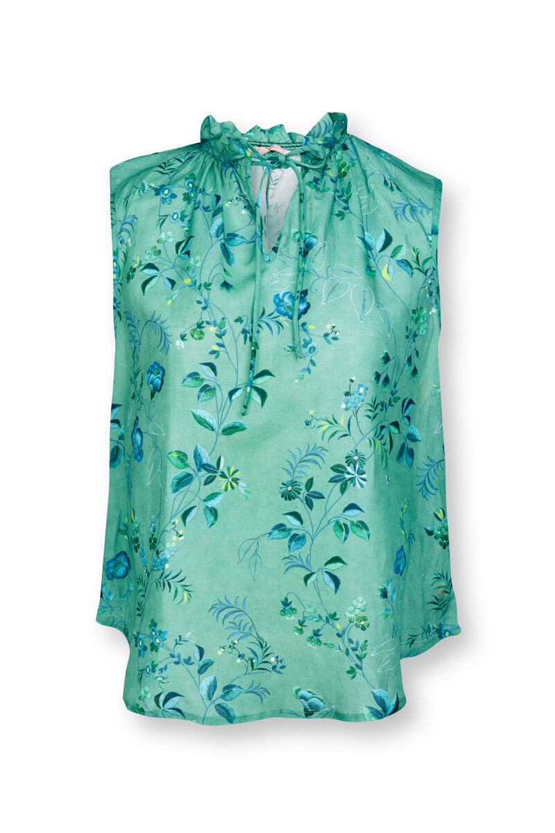 Ärmelloses Top Tokyo Blossom Blau