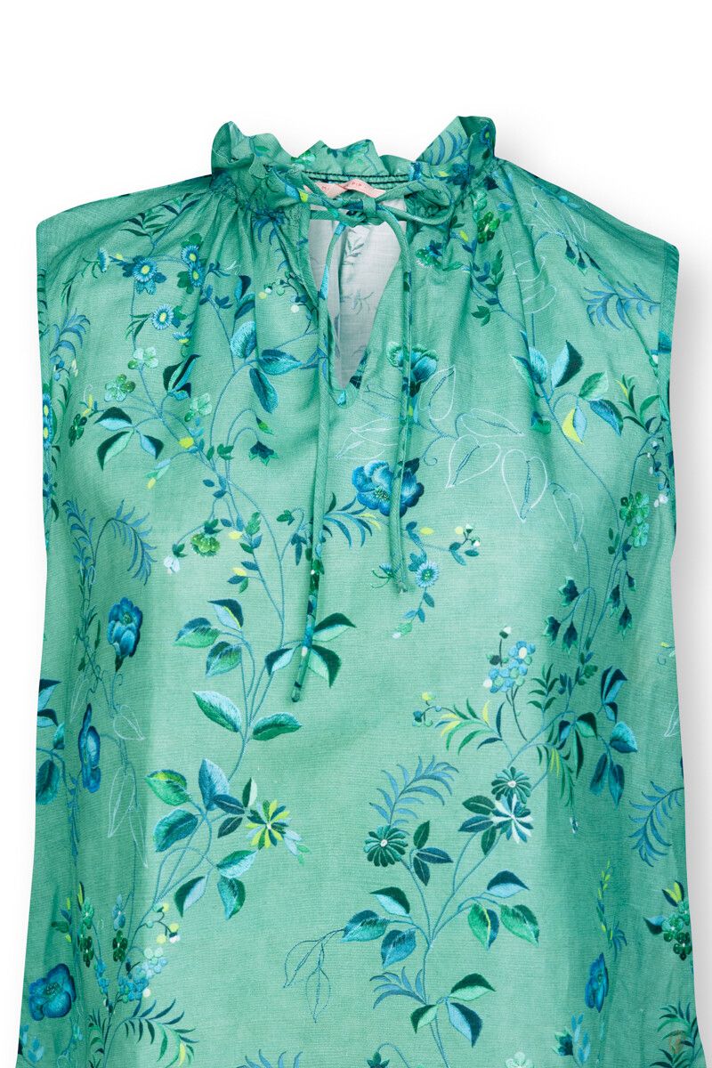 Ärmelloses Top Tokyo Blossom Blau