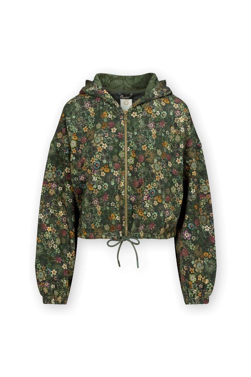 Jacke Cropped Tutti i Fiori Dunkelgrun