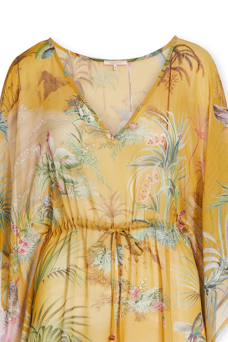 Tunic Palm Scenes Big Gelb