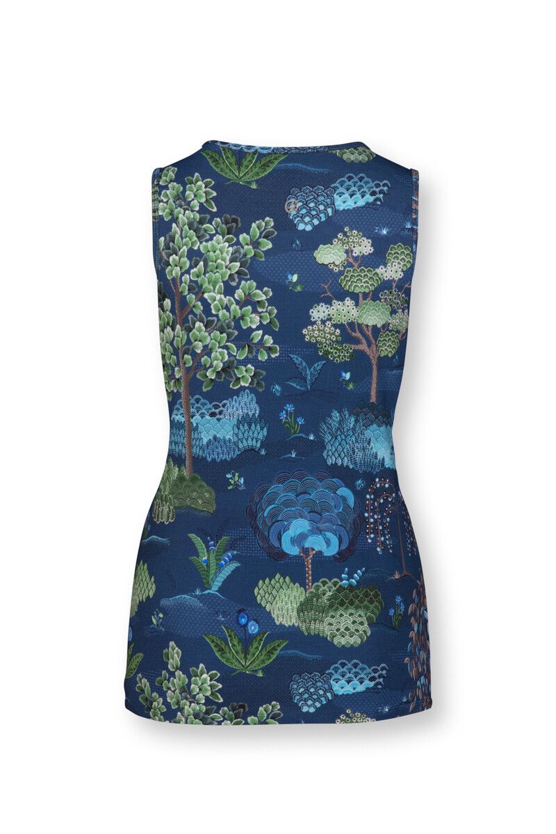 Sport Top Sleeveless Japanese Garden Blue