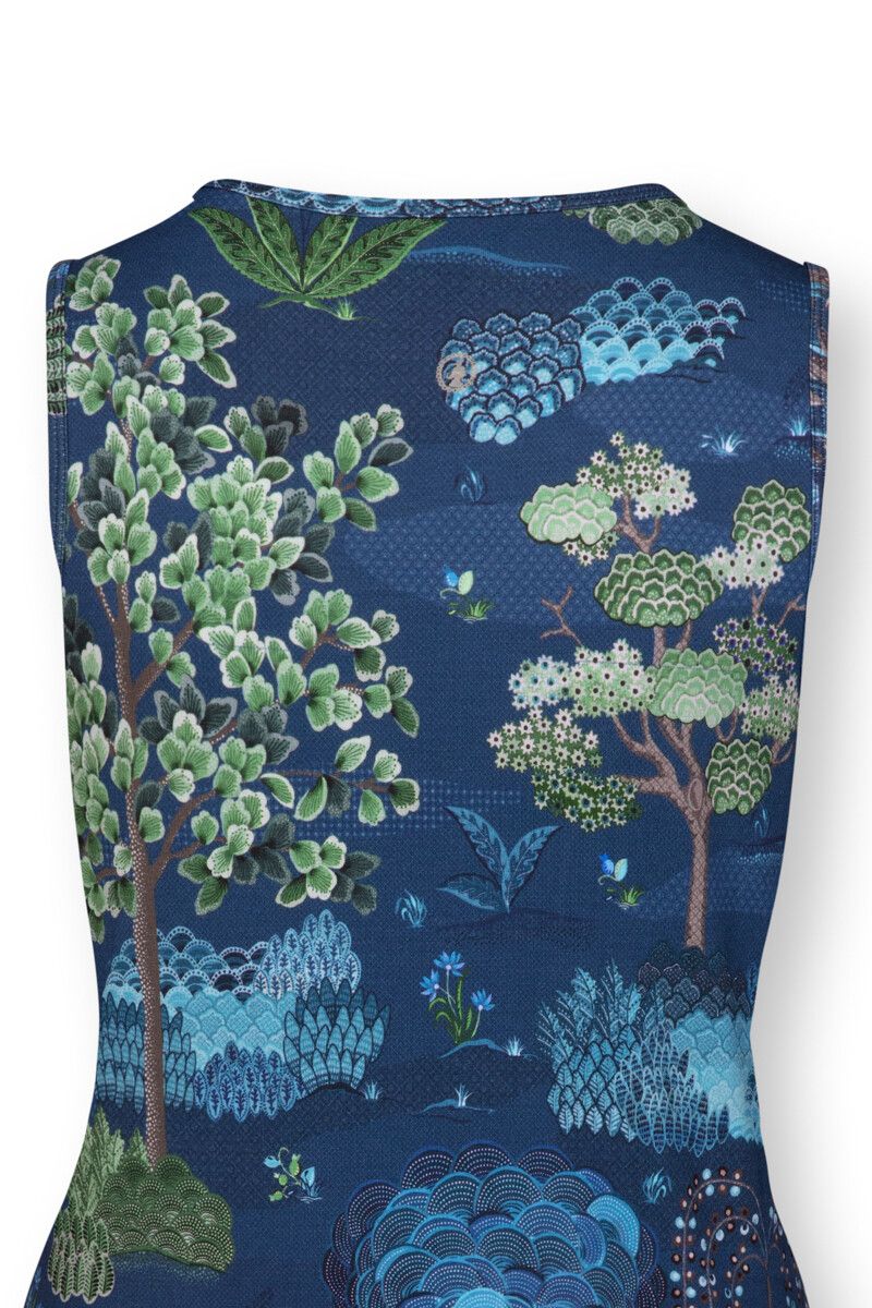 Sport Top Sleeveless Japanese Garden Blue