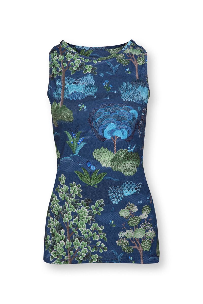 Sport Top Sleeveless Japanese Garden Blue