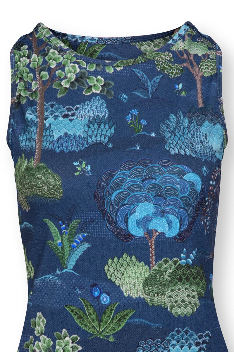 Sport Top Sleeveless Japanese Garden Blue