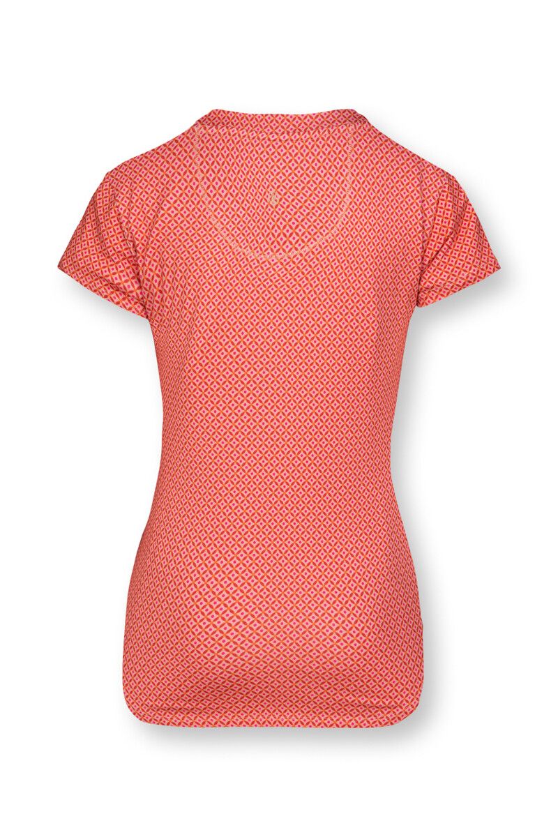 Sport Top Short Sleeve Cross Stitch Red