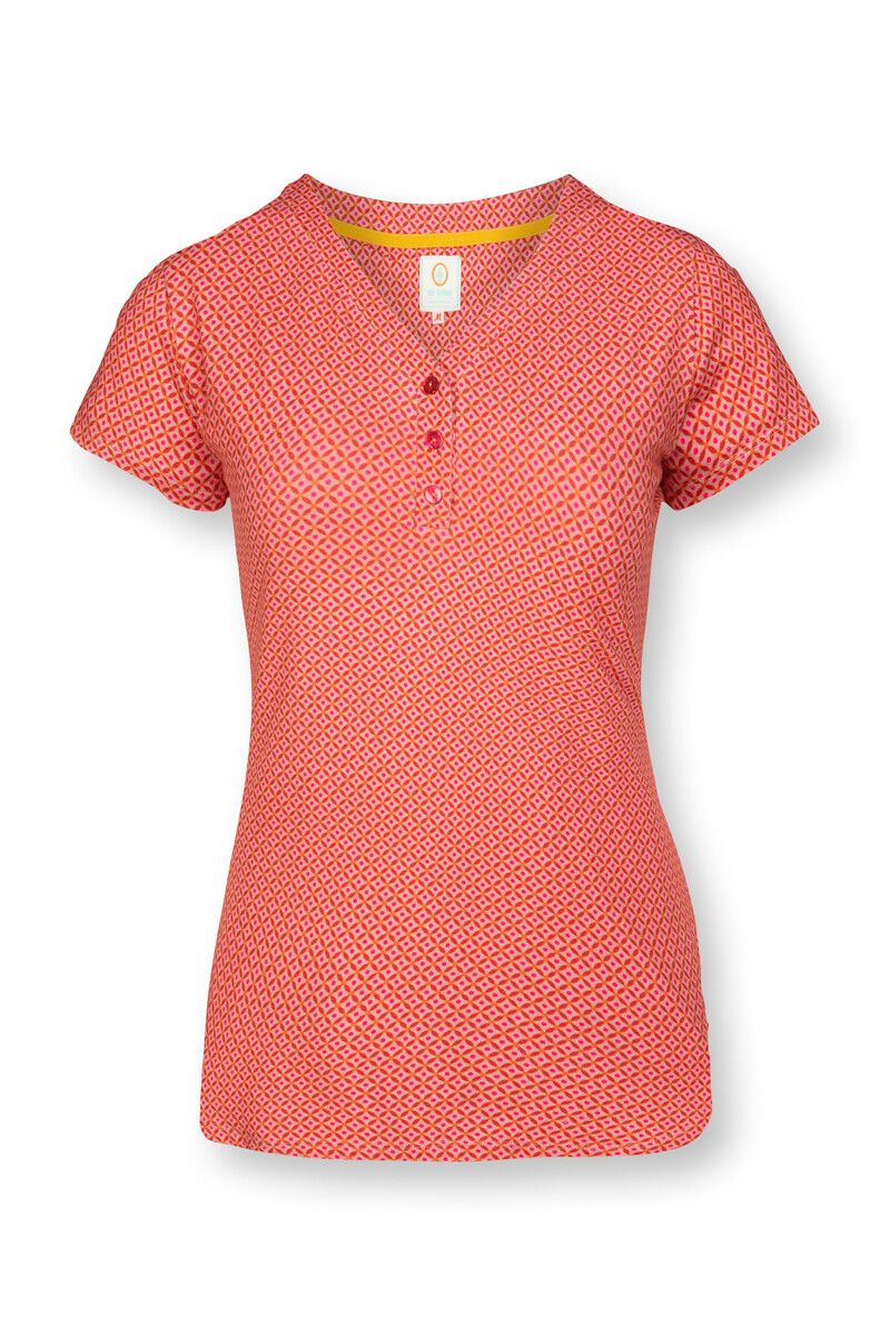 Sport Top Short Sleeve Cross Stitch Red