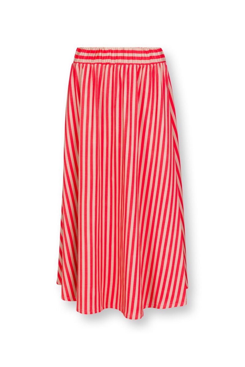 Red and white striped skirt on sale