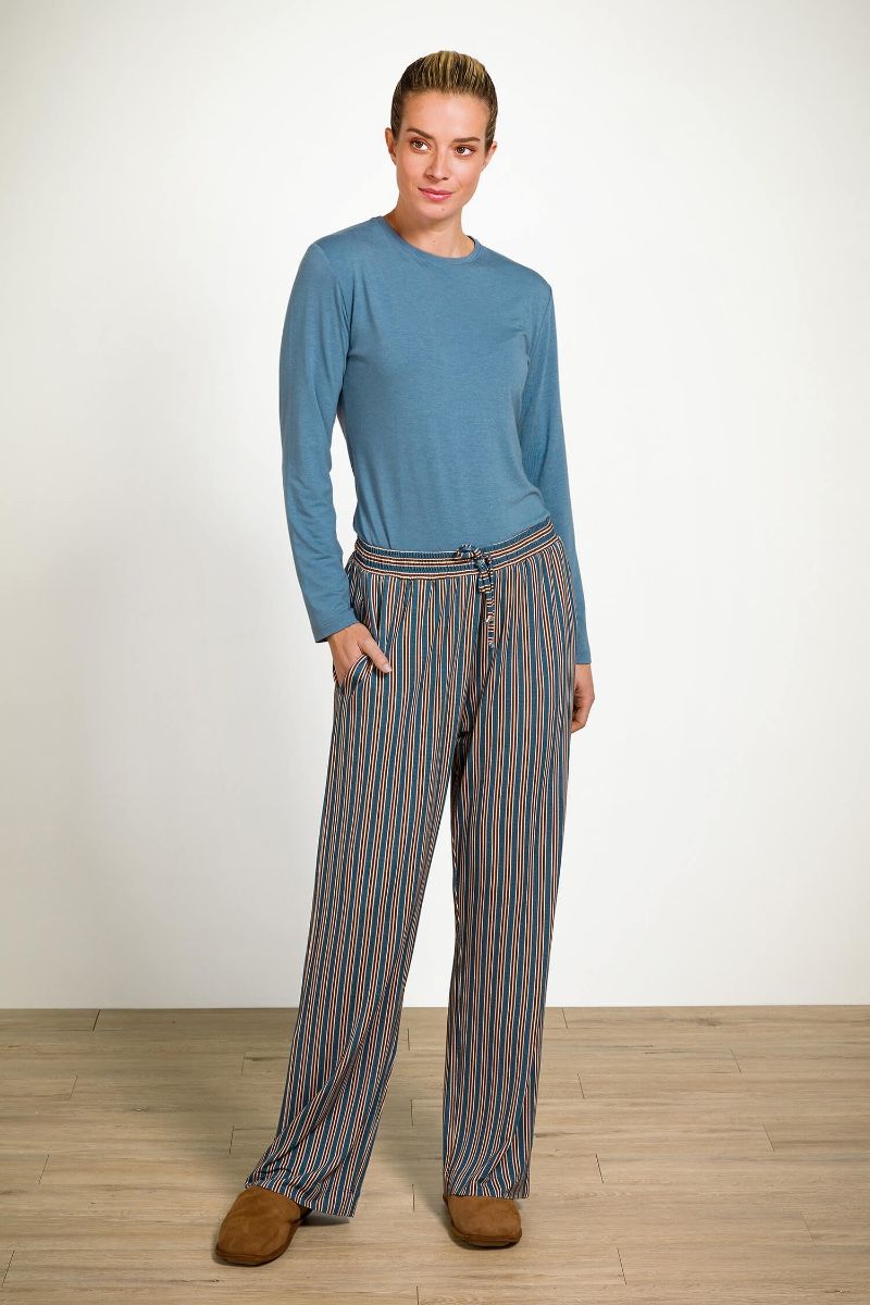 Belin Pantalon Kente Stripe Bleu 