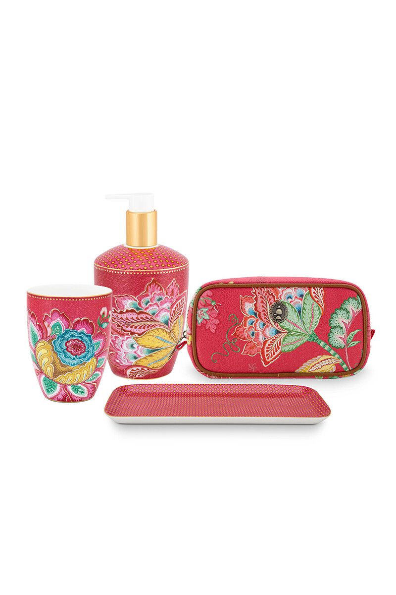 Badezimmeraccessoires Set Jambo Flower Rot