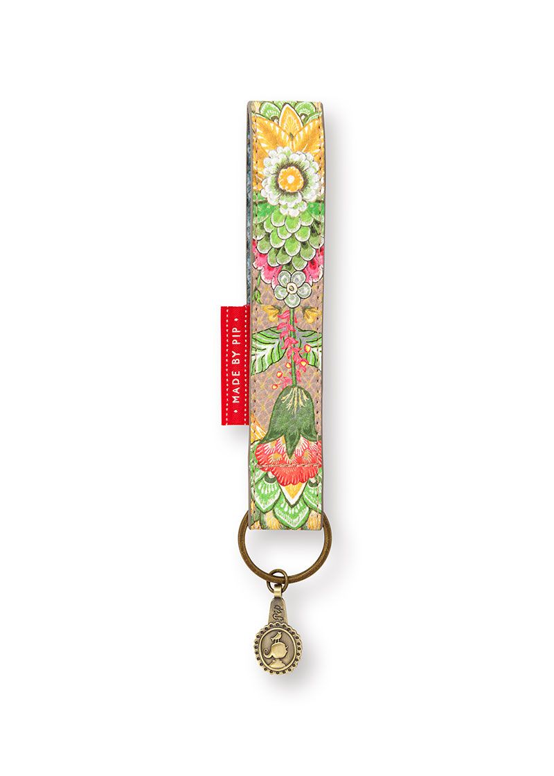 Wristlet Key Chain Suki Green/Kyoto Festival Yellow 2.5x15cm
