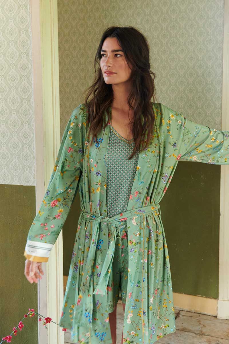 Kimono Petites Fleurs Groen