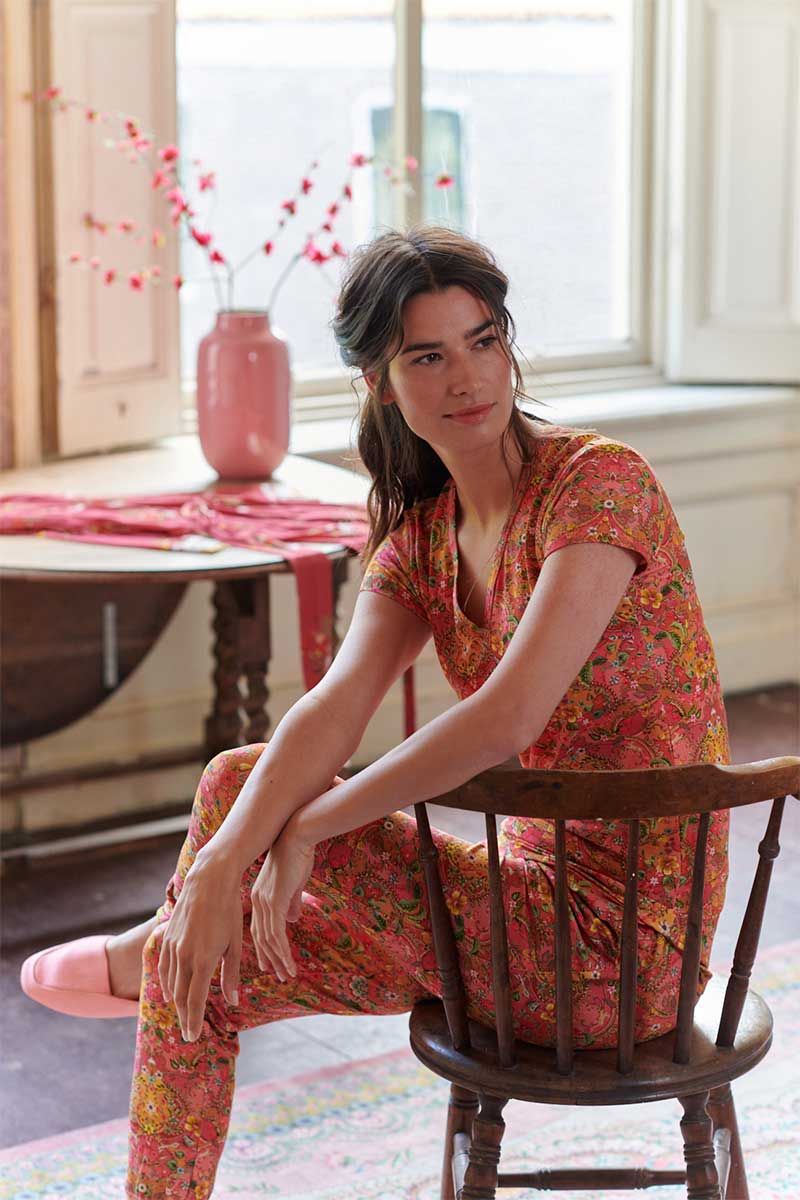 Short Sleeve V-Neck Pippadour Pink