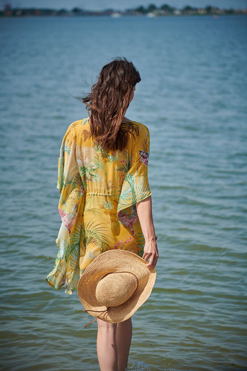 Tunic Palm Scenes Big Gelb