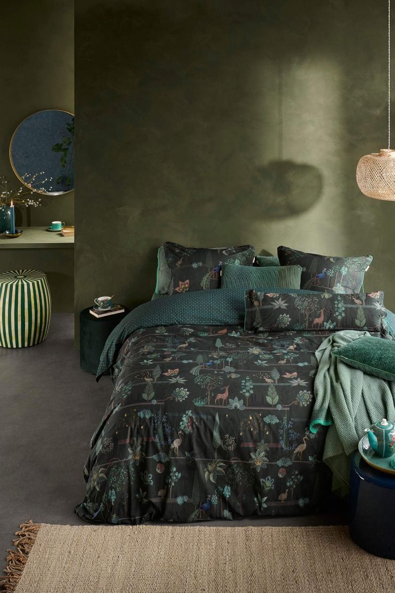 Duvet Cover Alberi Dark Green