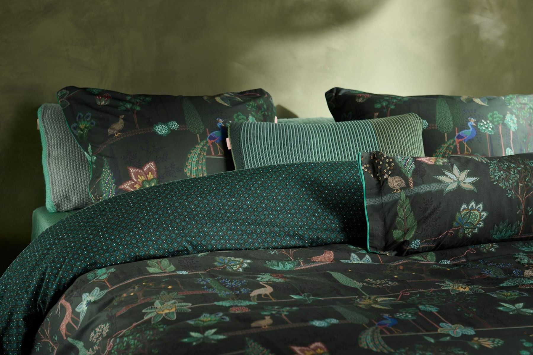 Duvet Cover Alberi Dark Green