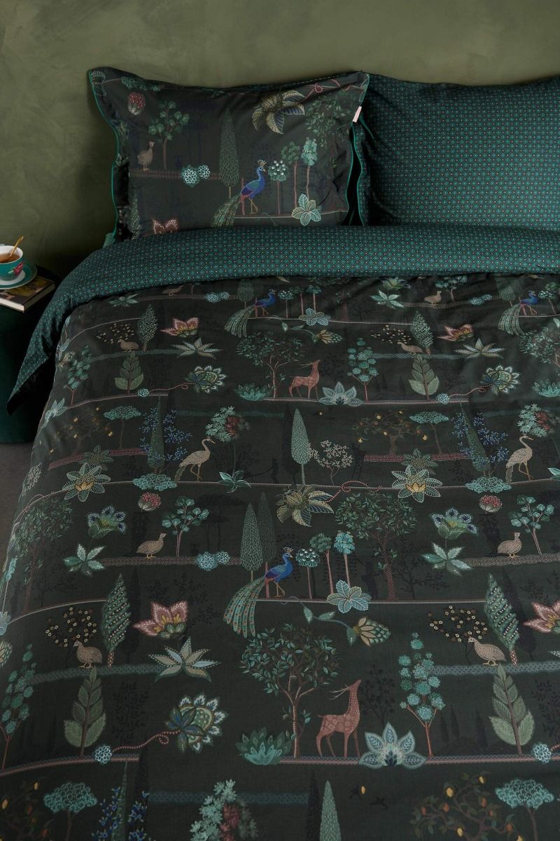 Duvet Cover Set Alberi Dark Green