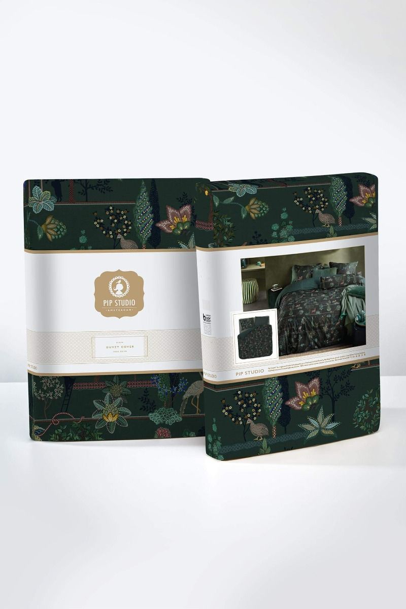 Duvet Cover Set Alberi Dark Green