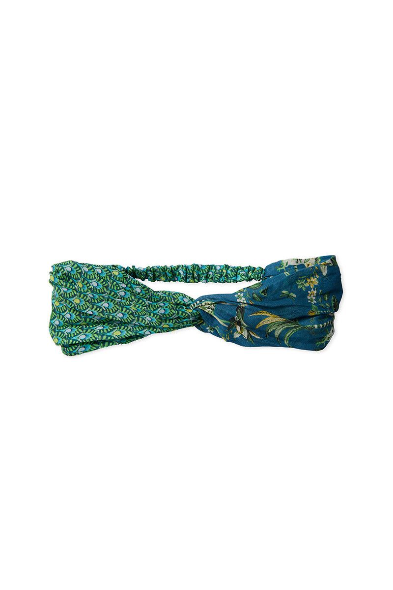 Haarband Ajour Groen/Tropic Twins Blauw