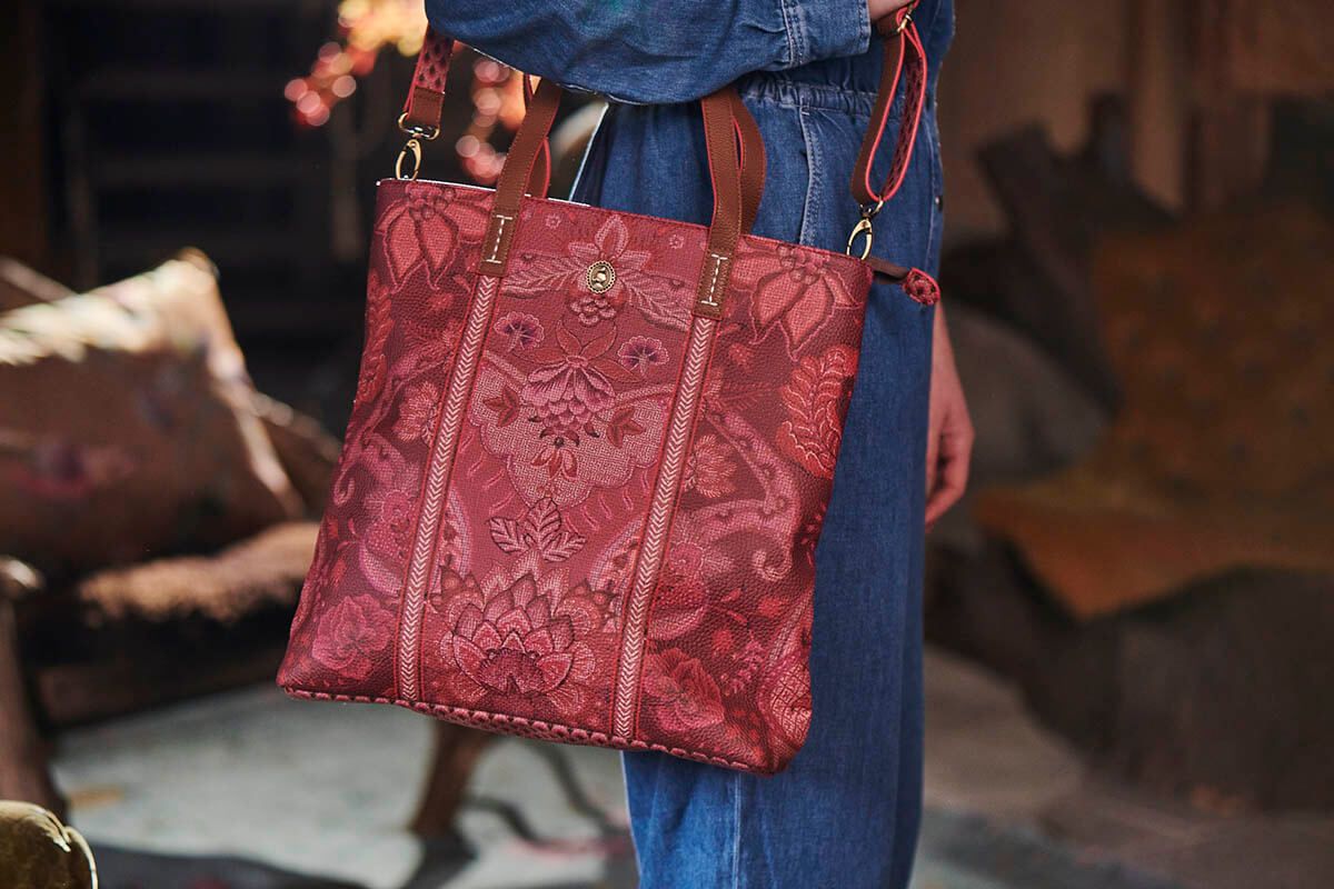 Tasche Rechteckig Kyoto Festival Dunkelrosa